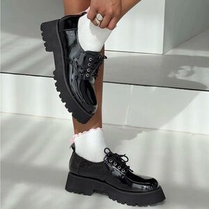 Faux Leather Patent Loafers